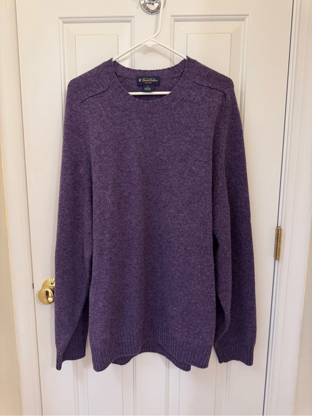 Brooks Brothers Men's Crewneck Wool Purple Sweater